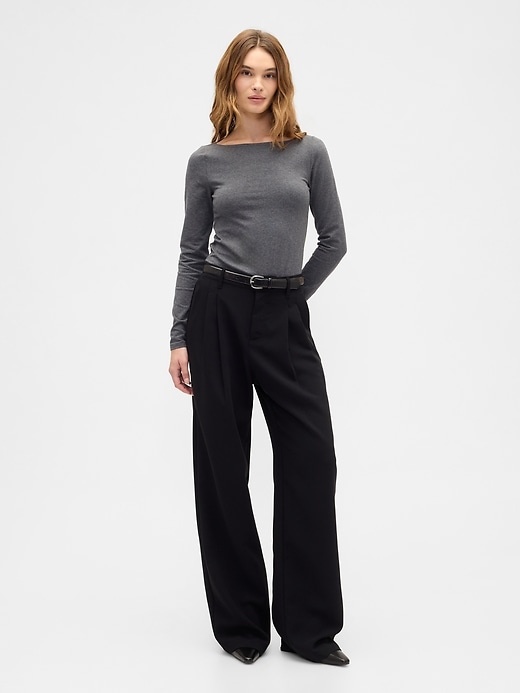 Stretch Jersey Boatneck T-Shirt