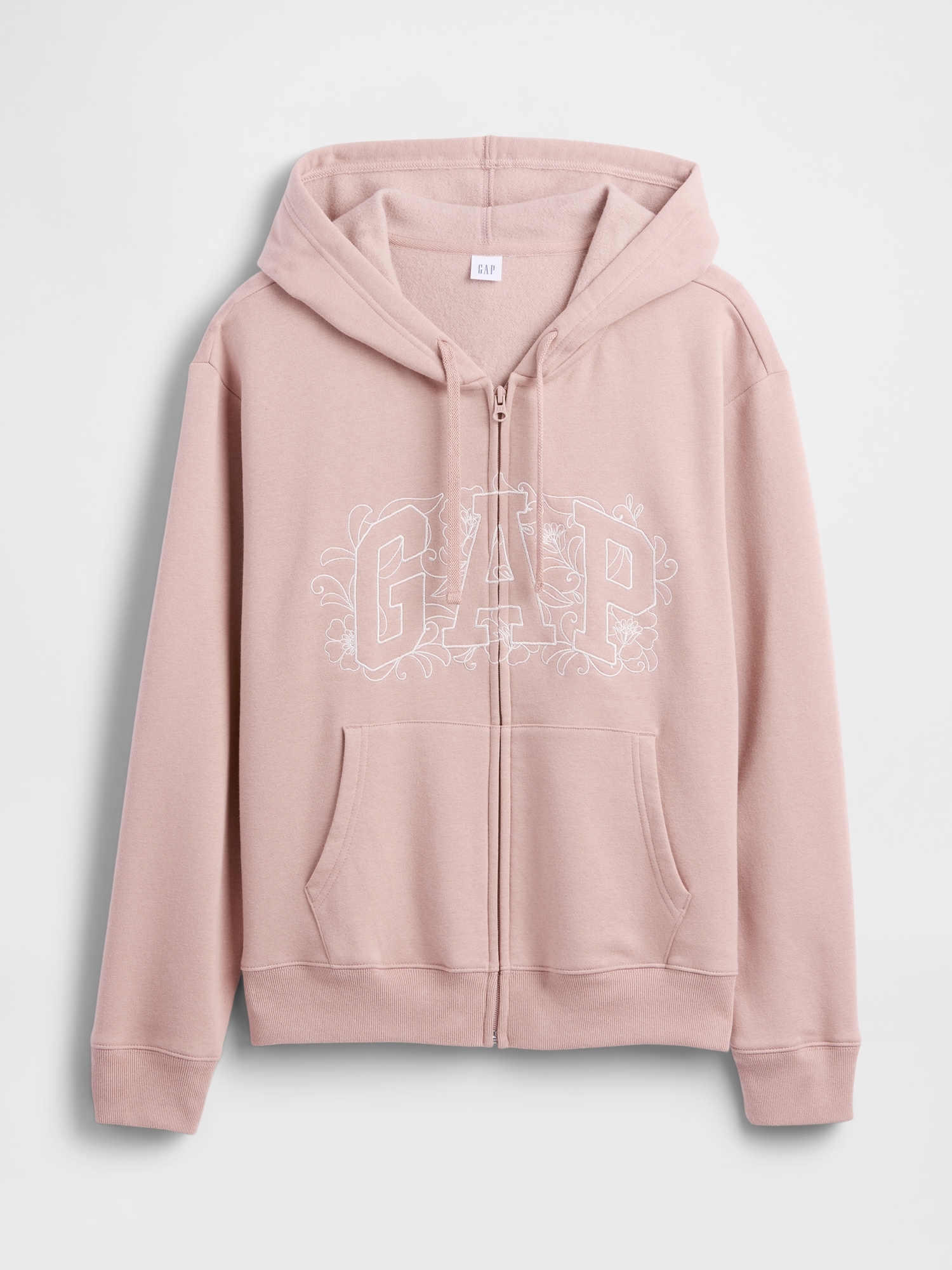 Gap Factory Relaxed Gap Logo Zip Hoodie In Pink