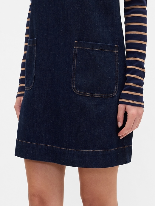 Image number 3 showing, Denim V-Neck Mini Dress