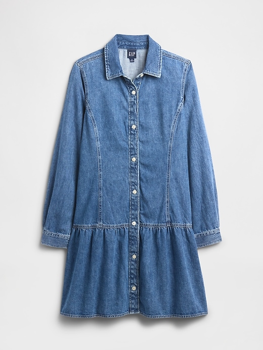 Image number 6 showing, Denim Peplum Mini Dress