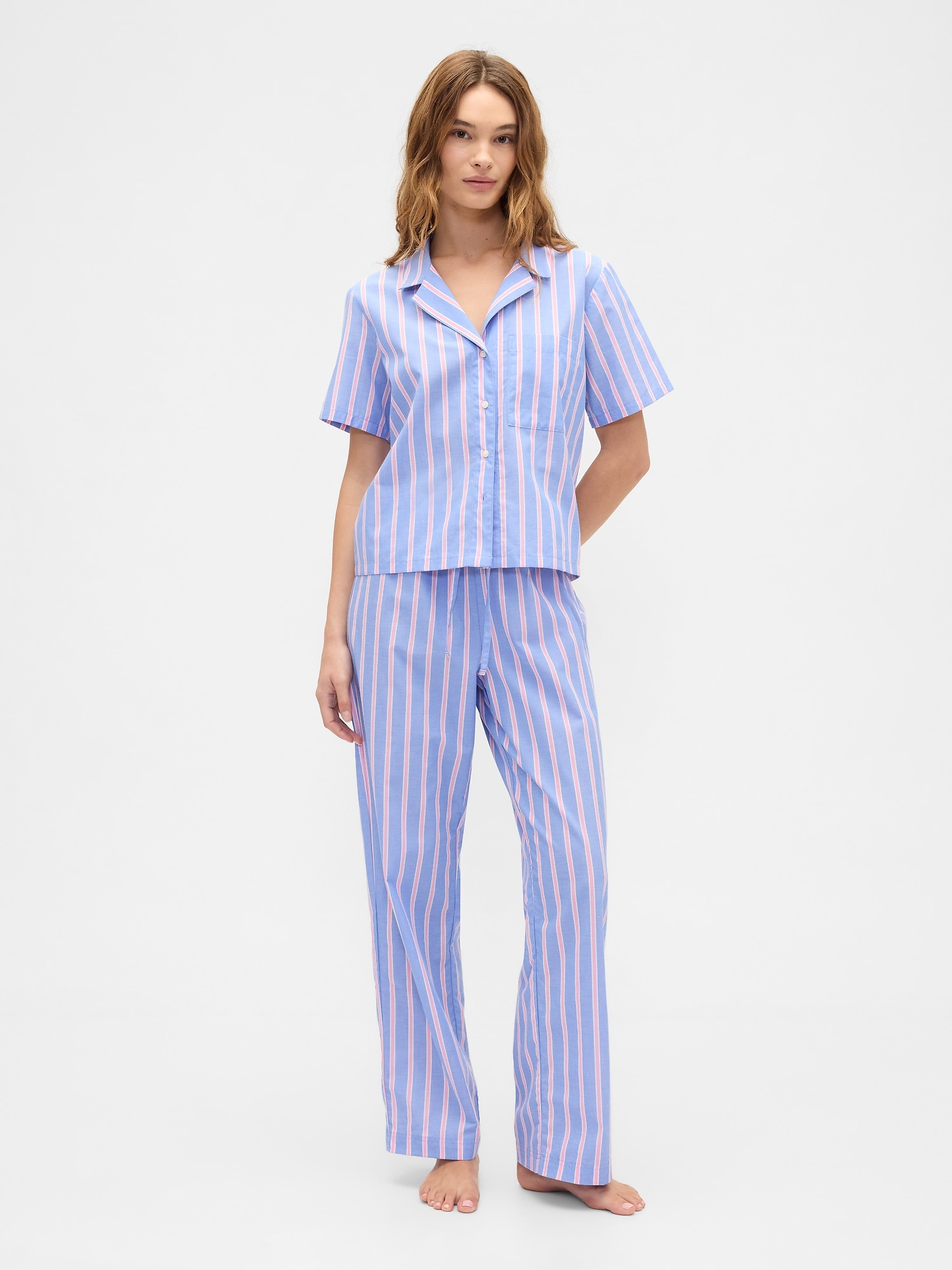 Gap Factory Print Poplin Pj Shirt In Blue