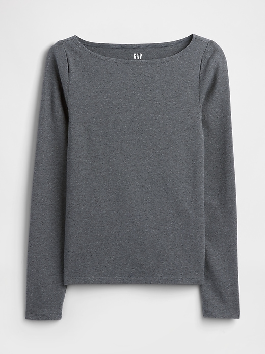 Image number 5 showing, Stretch Jersey Boatneck T-Shirt
