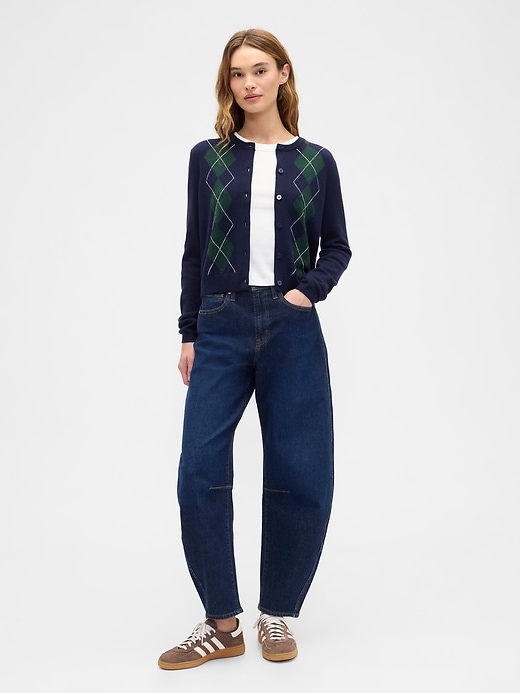 Image number 3 showing, CashSoft Argyle Crewneck Cardigan