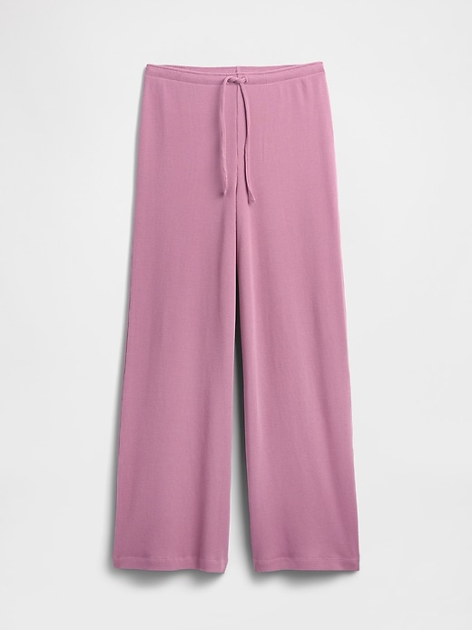 Image number 4 showing, Waffle-Knit Wide-Leg PJ Pants