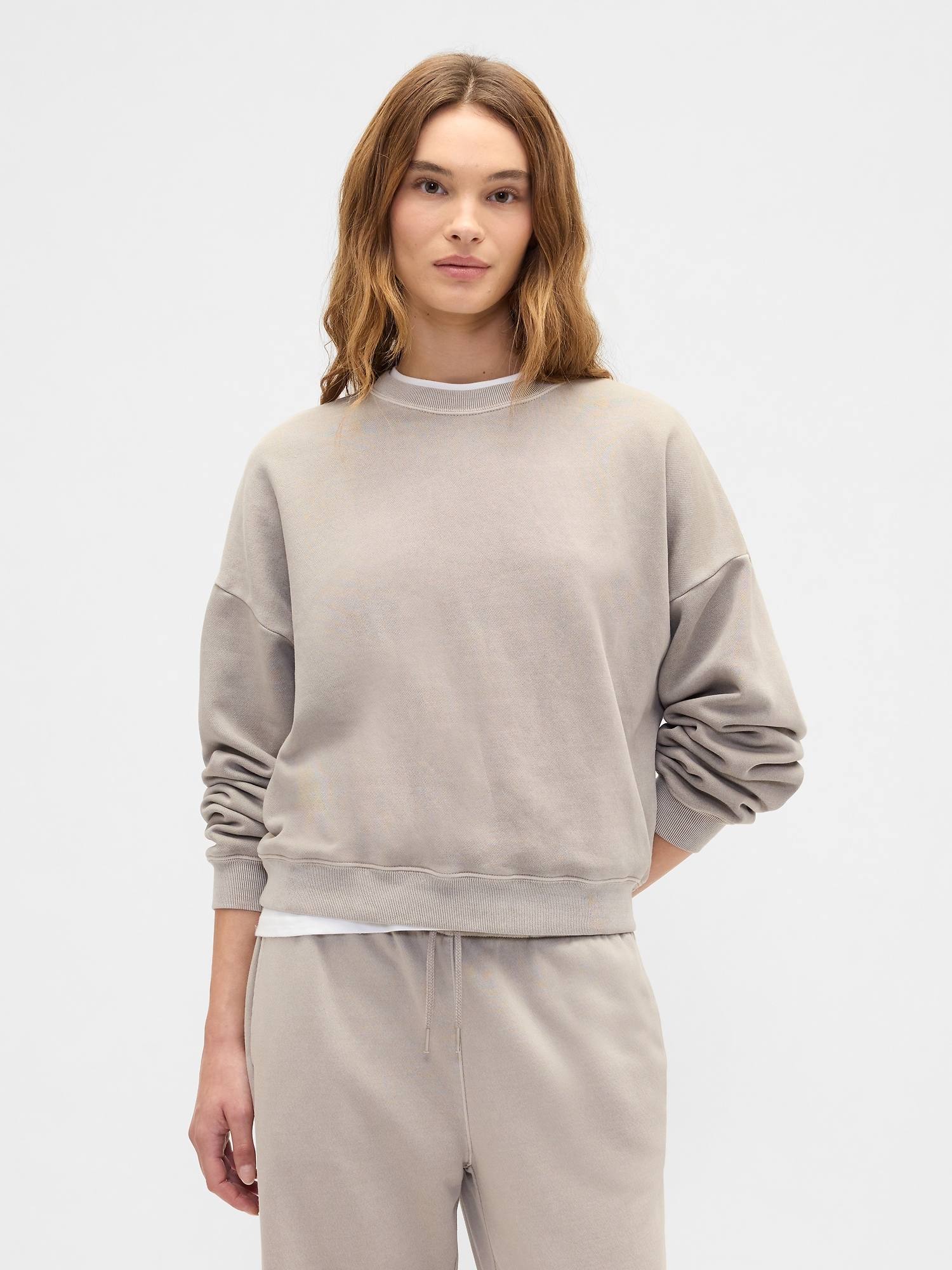 Relaxed Wedge Crewneck Sweatshirt - Quail