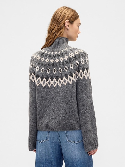 Image number 2 showing, Relaxed Fair Isle Mockneck Sweater