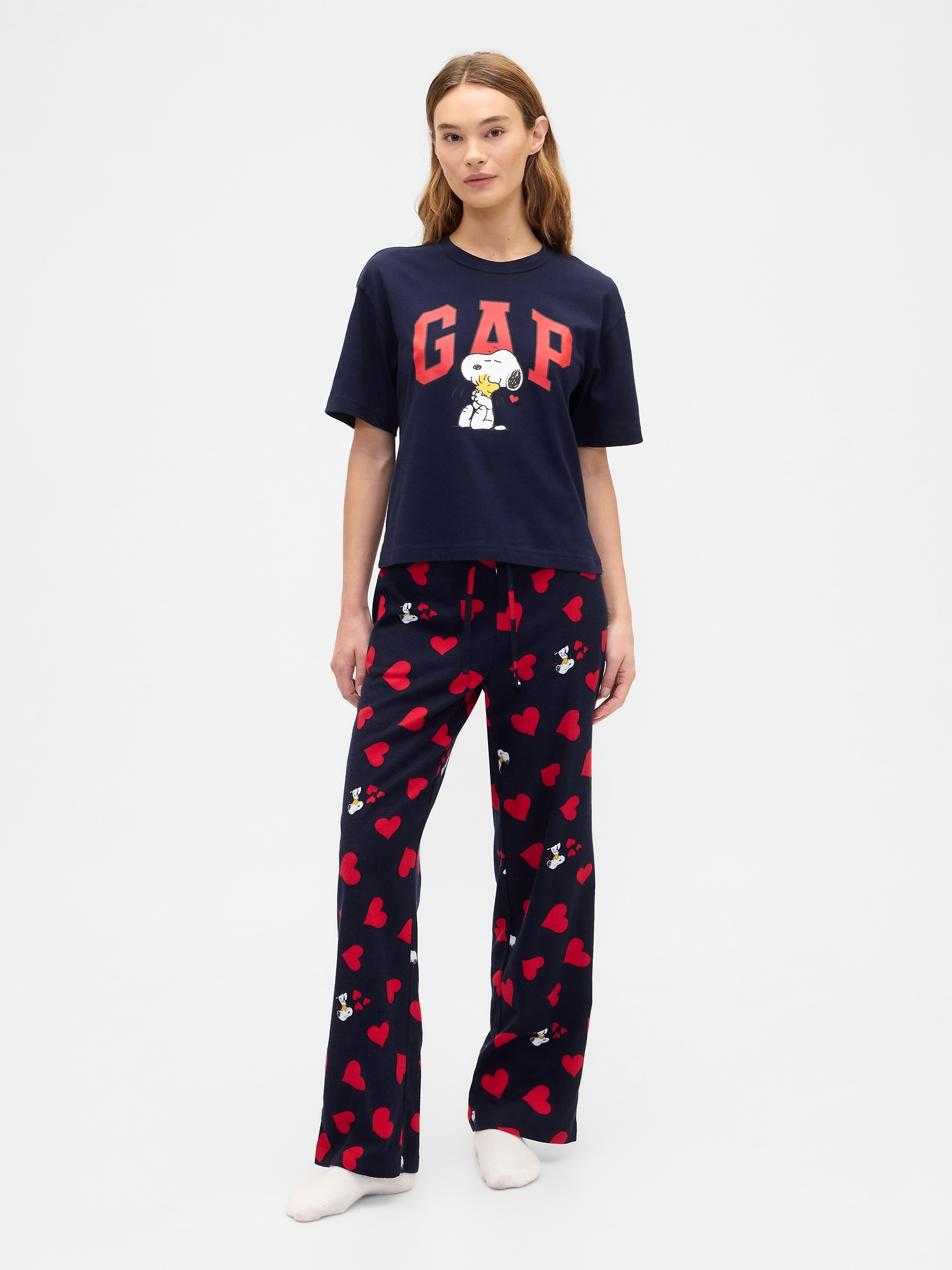 Gap Factory Peanuts Boxy Gap Logo T-shirt In Blue