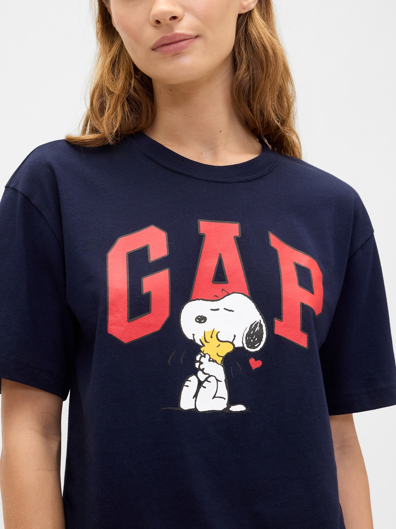 Gap Factory Peanuts Boxy Gap Logo T-shirt In Blue