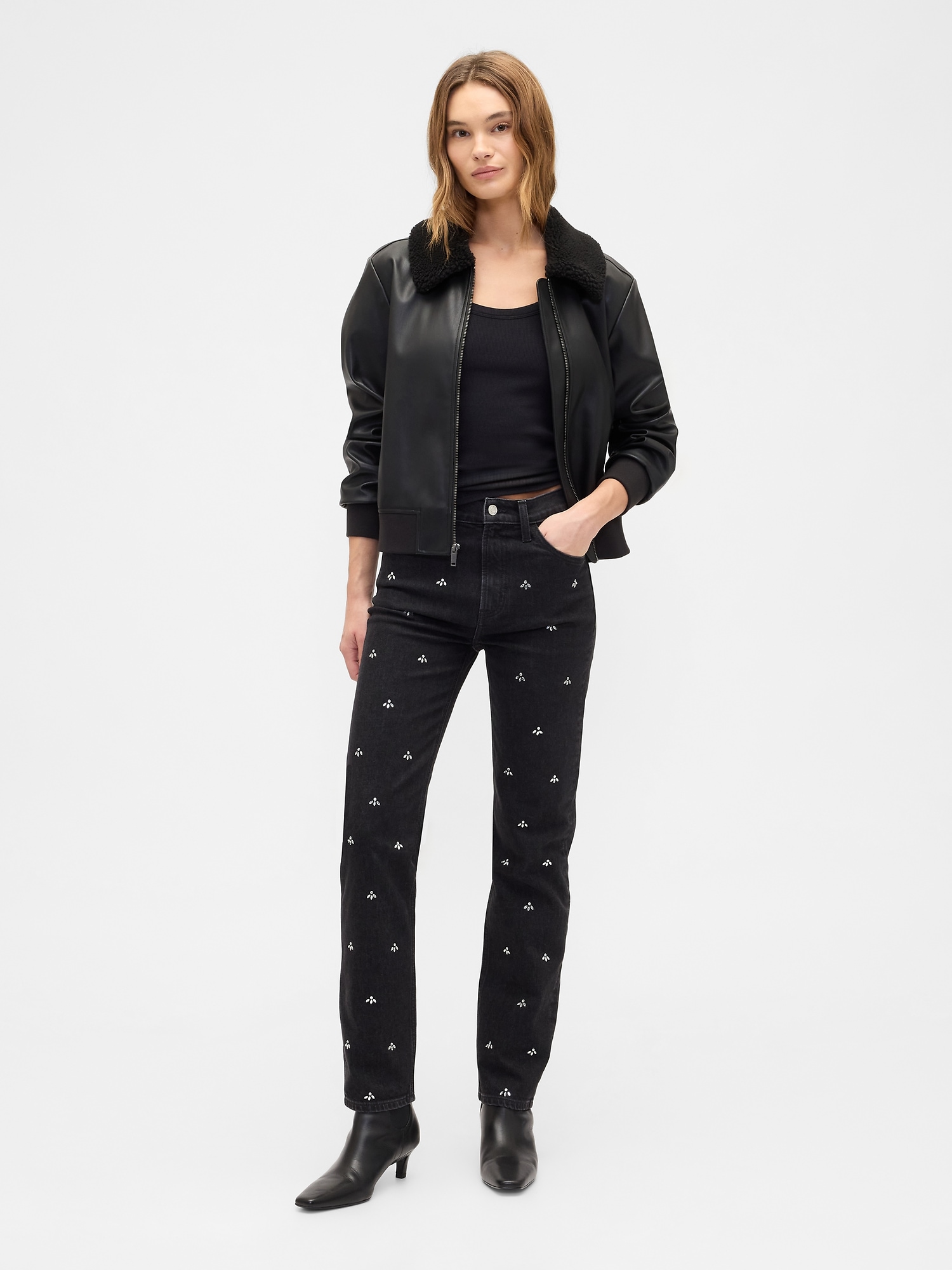 Gap Factory High Rise '90s Original Straight Jeans In Black