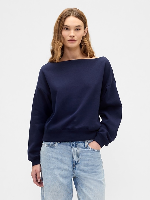 Image number 1 showing, Oversized Boatneck Sweatshirt