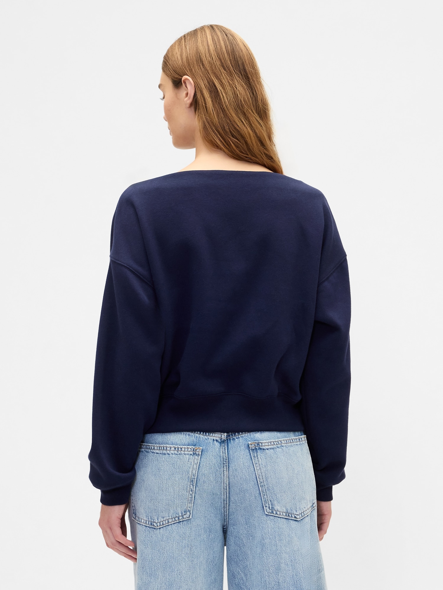 Gap Factory Oversized Boatneck Sweatshirt In Blue