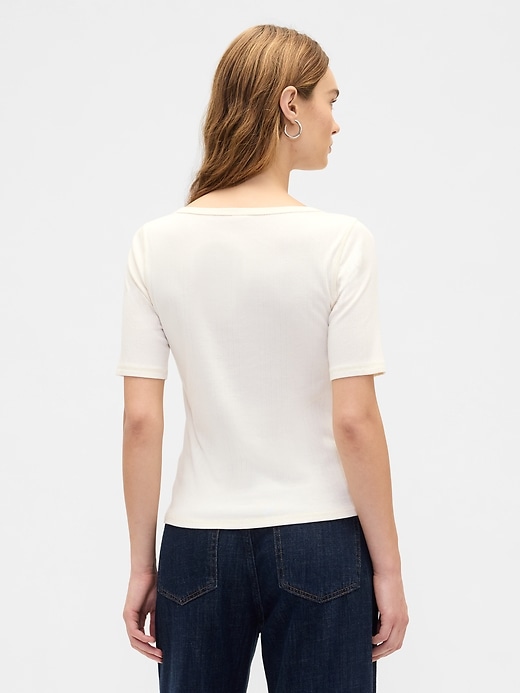 Image number 2 showing, Modern Ribbed Boatneck T-Shirt
