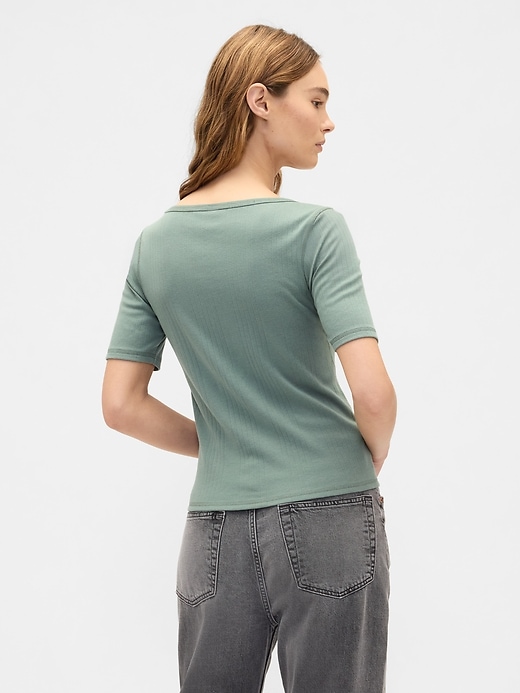 Image number 2 showing, Modern Ribbed Boatneck T-Shirt