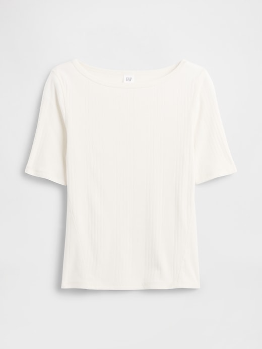 Image number 5 showing, Modern Ribbed Boatneck T-Shirt