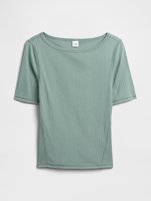 Image number 5 showing, Modern Ribbed Boatneck T-Shirt