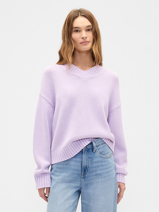 Image number 1 showing, Oversized V-Neck Sweater