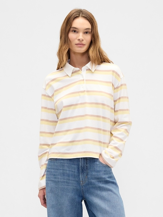 Image number 1 showing, Oversized Stripe Rugby Polo Shirt