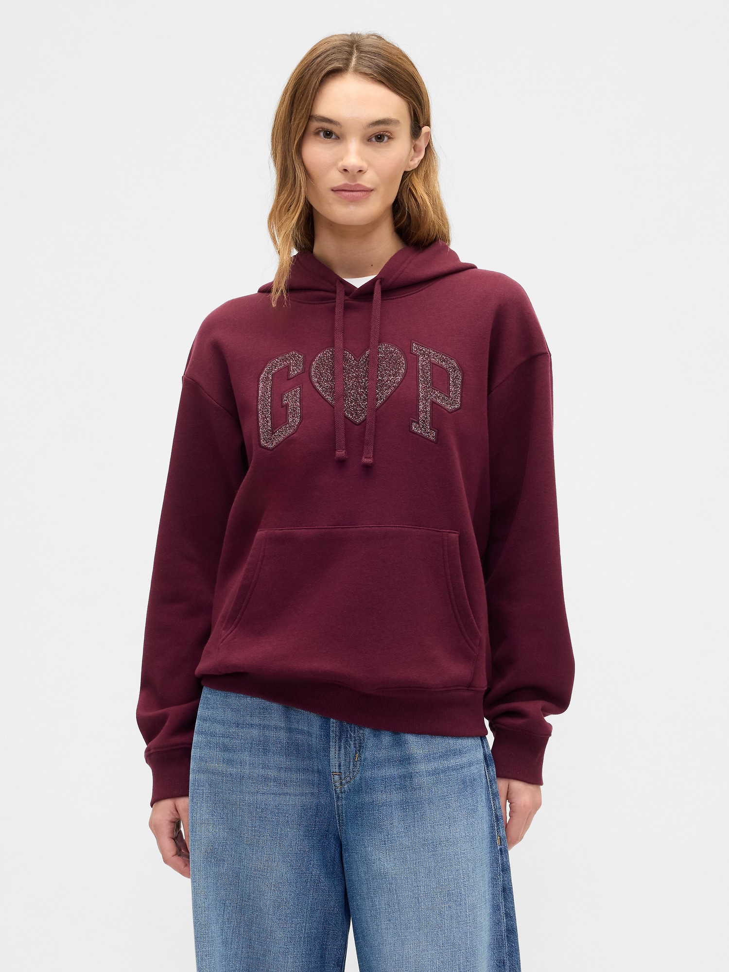 Relaxed Gap Logo Hoodie - Tuscan Red