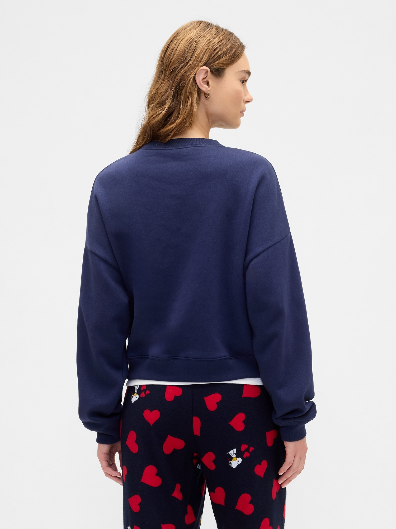 Gap Factory Peanuts Oversized Wedge Gap Logo Sweatshirt In Blue