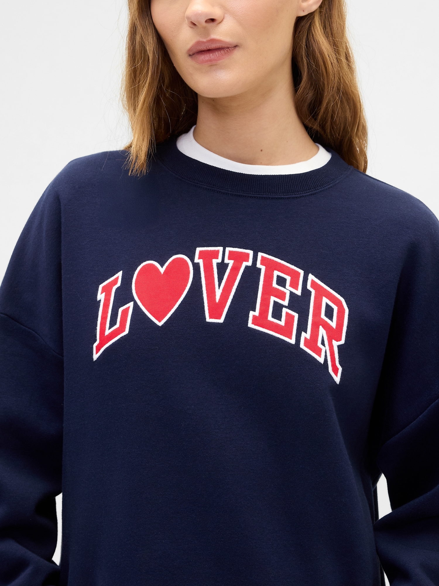 Gap Factory Oversized Holiday Graphic Sweatshirt In Blue