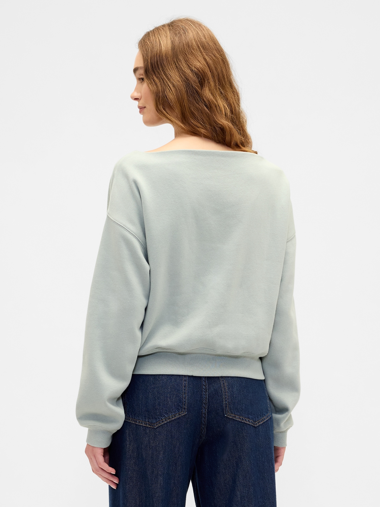 Gap Factory Oversized Boatneck Sweatshirt In Neutral
