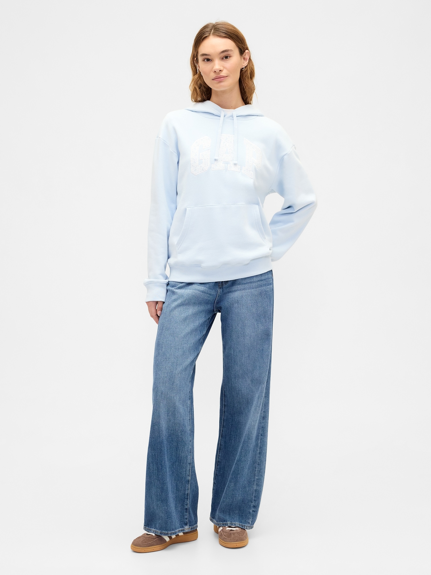 Gap Factory Relaxed Gap Logo Hoodie In Blue