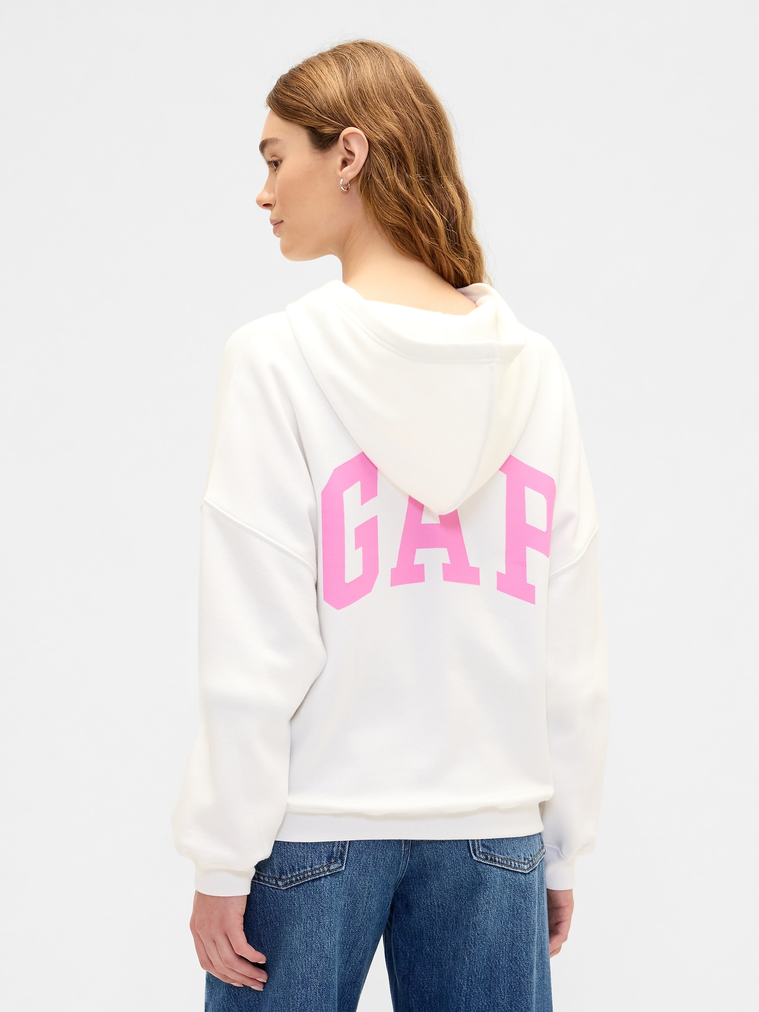 Gap Factory Relaxed Gap Mini-logo Cropped Hoodie In White