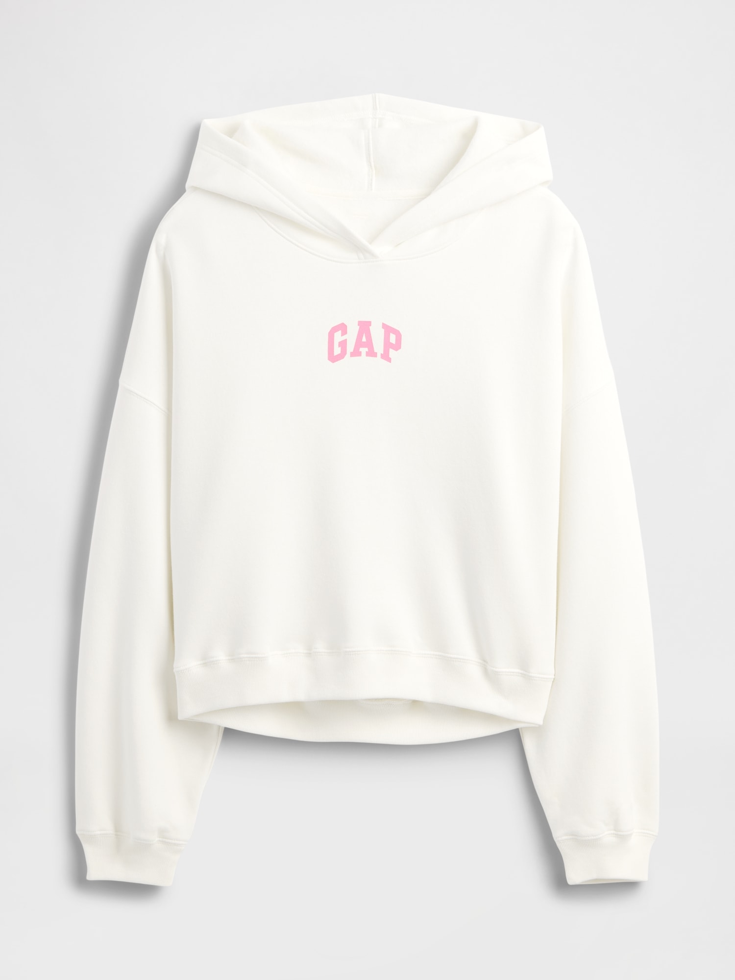 Gap Factory Relaxed Gap Mini-logo Cropped Hoodie In White