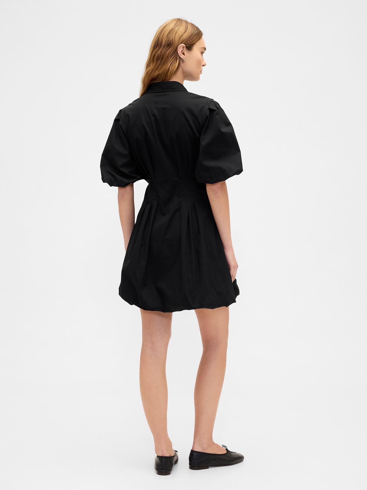 Gap Factory Mini Bubble Shirtdress In Black