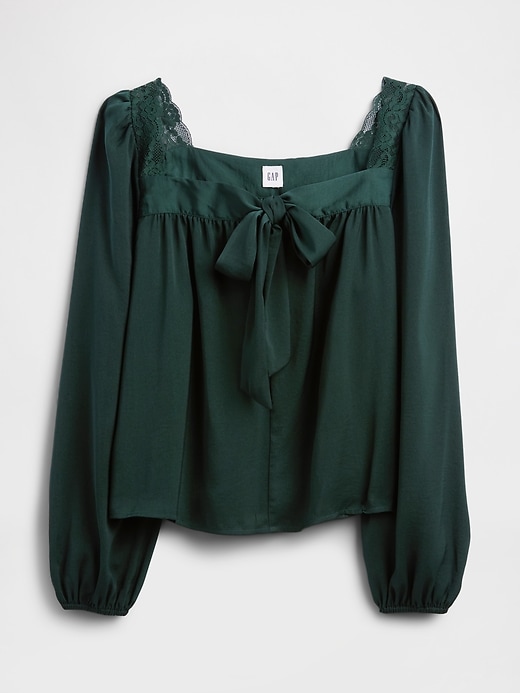 Image number 5 showing, Oversized Lace-Trim Top