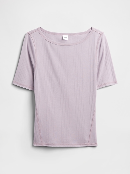 Image number 5 showing, Modern Ribbed Boatneck T-Shirt
