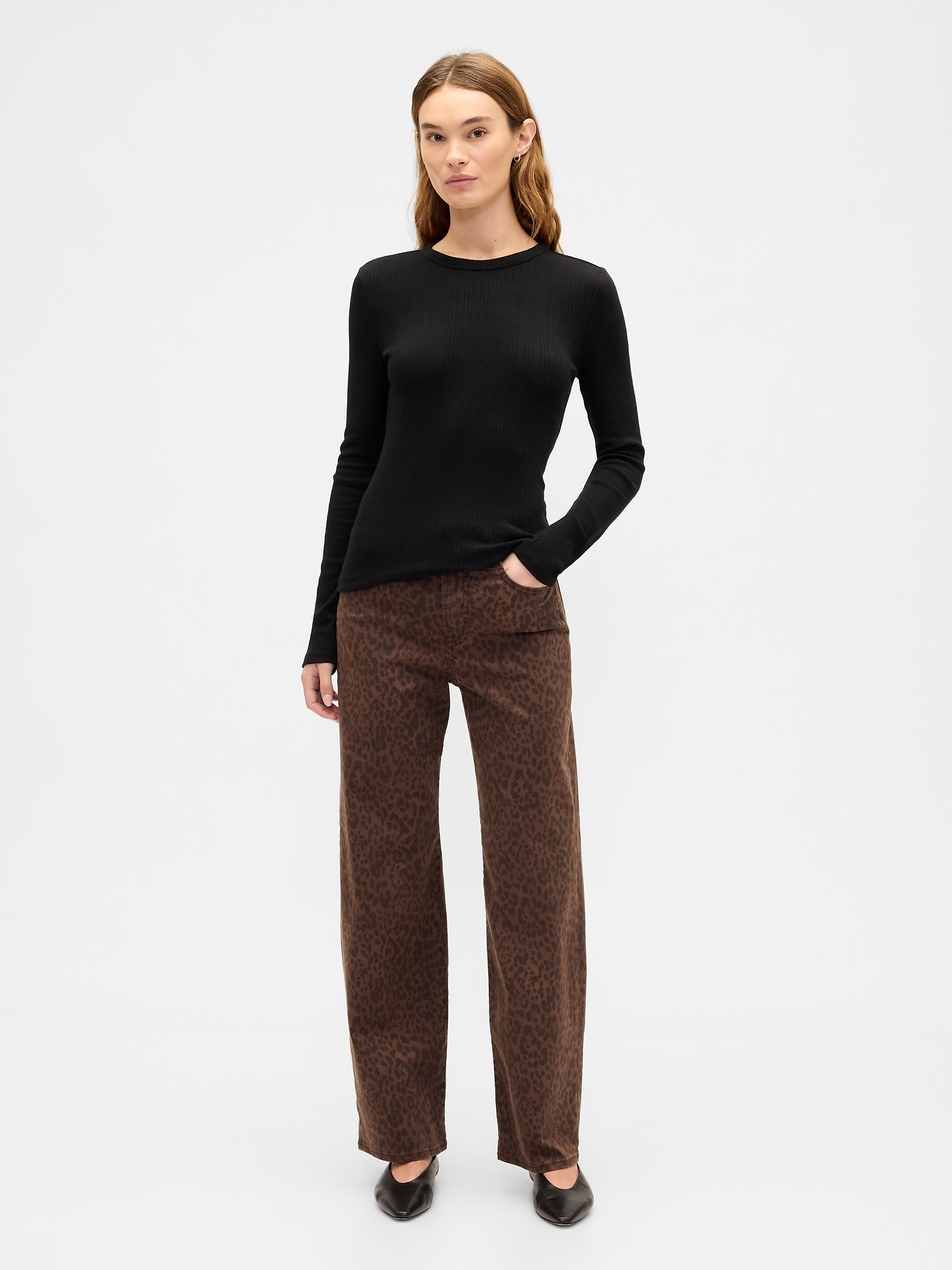 Gap Factory Ribbed Crewneck T-shirt In Black