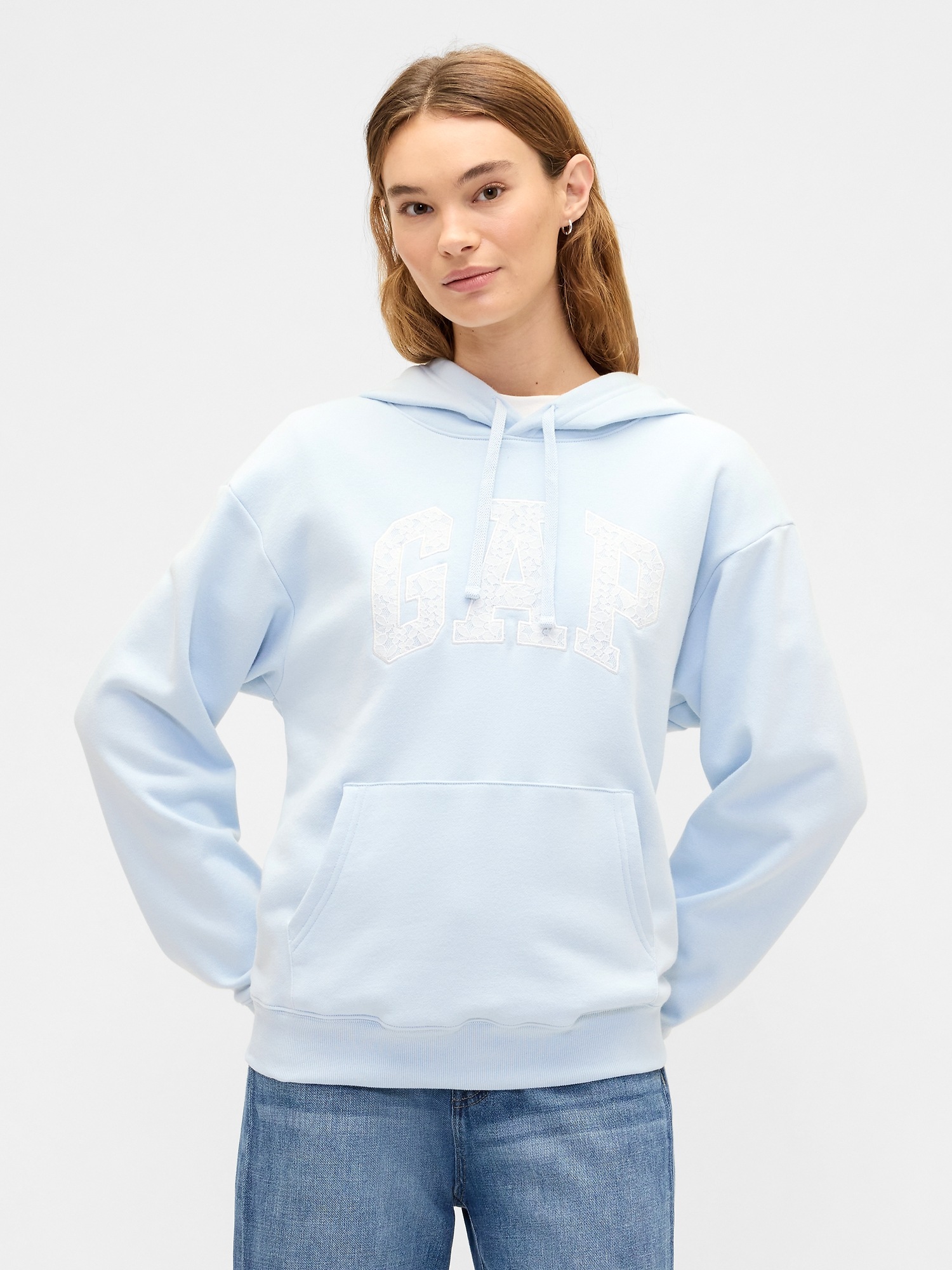 Relaxed Gap Logo Hoodie - Poolside Blue