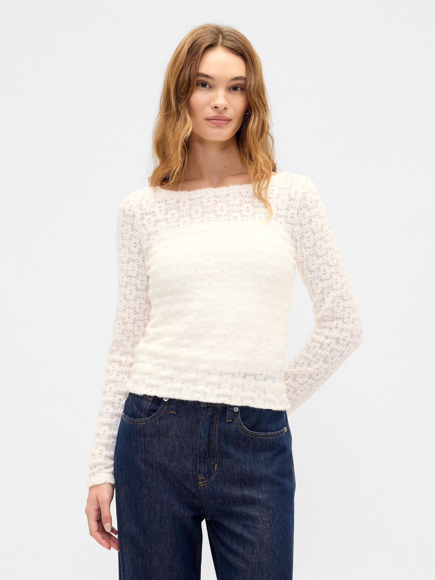 Boatneck Top - Ivory Cream Frost