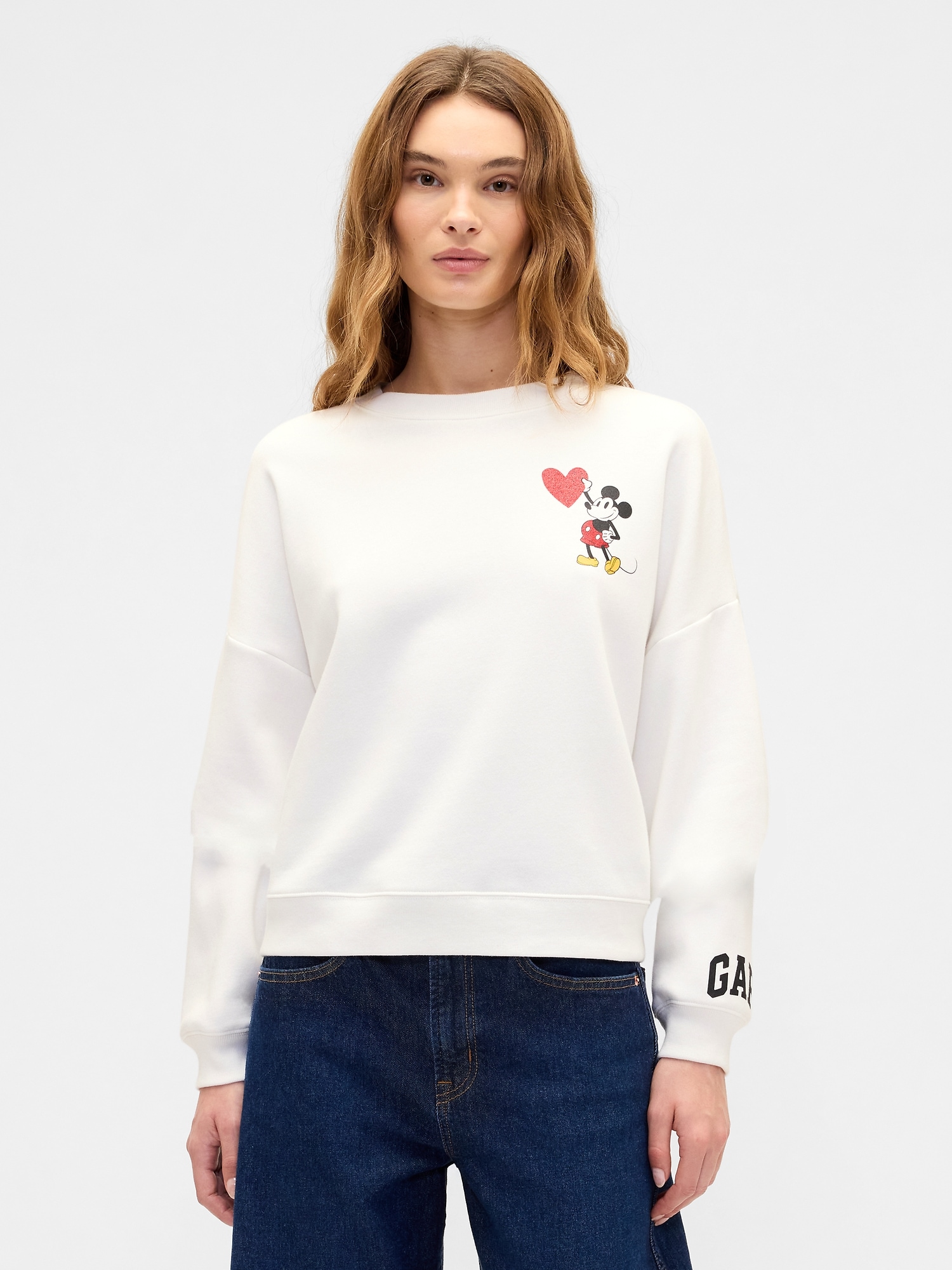 Gap × Disney Oversized Wedge Crewneck Sweatshirt - Disney Heart Logo