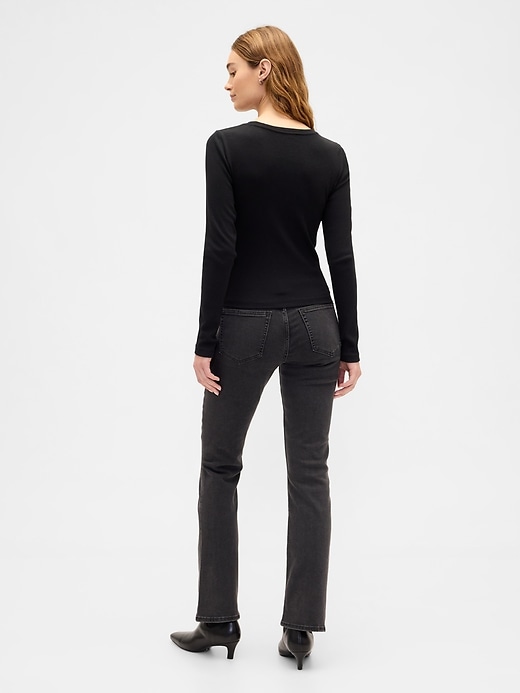 Image number 4 showing, Mid Rise Universal Seamed Baby Boot Jeans