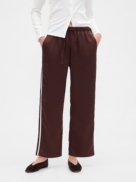 Image number 2 showing, Relaxed Straight-Leg Stripe Satin Pants
