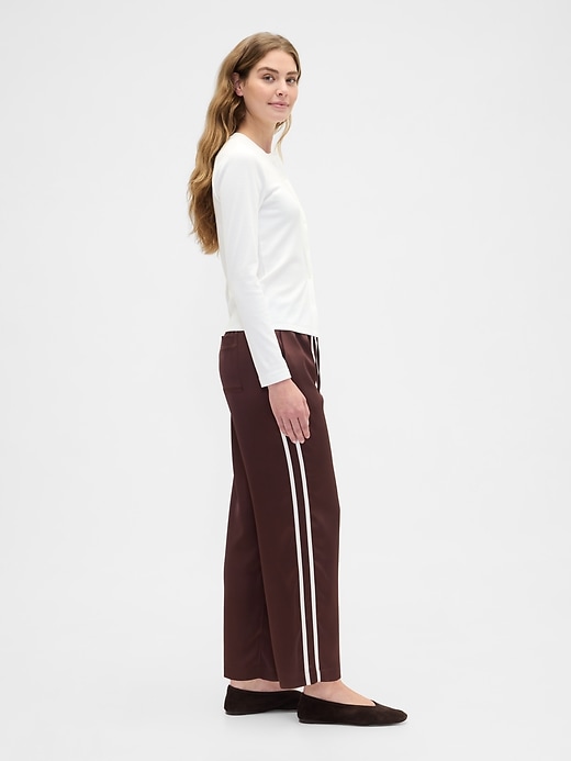 Image number 3 showing, Relaxed Straight-Leg Stripe Satin Pants