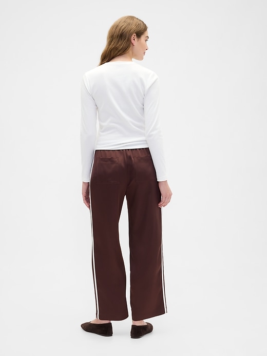 Image number 4 showing, Relaxed Straight-Leg Stripe Satin Pants