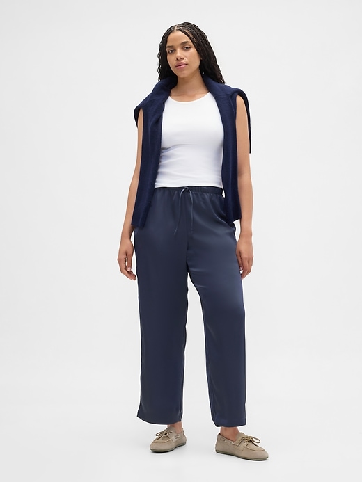 Image number 5 showing, Relaxed Straight-Leg Stripe Satin Pants