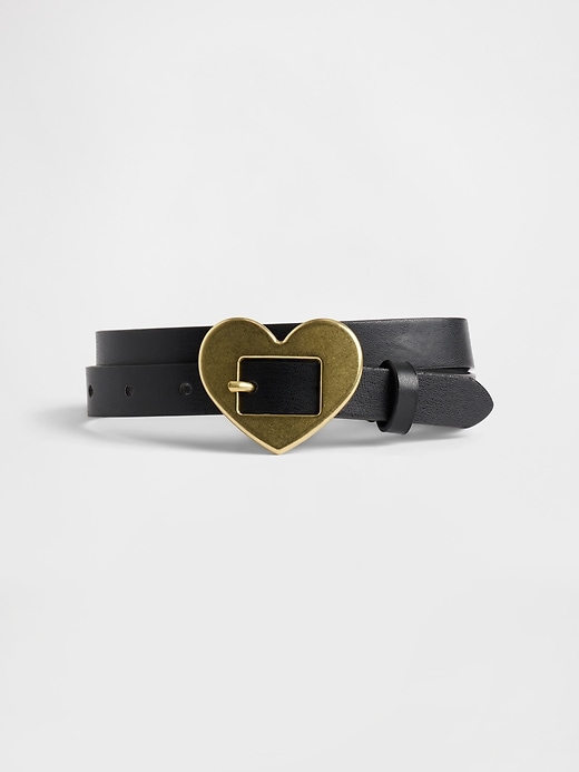Image number 1 showing, Kids Vegan-Leather Heart Belt