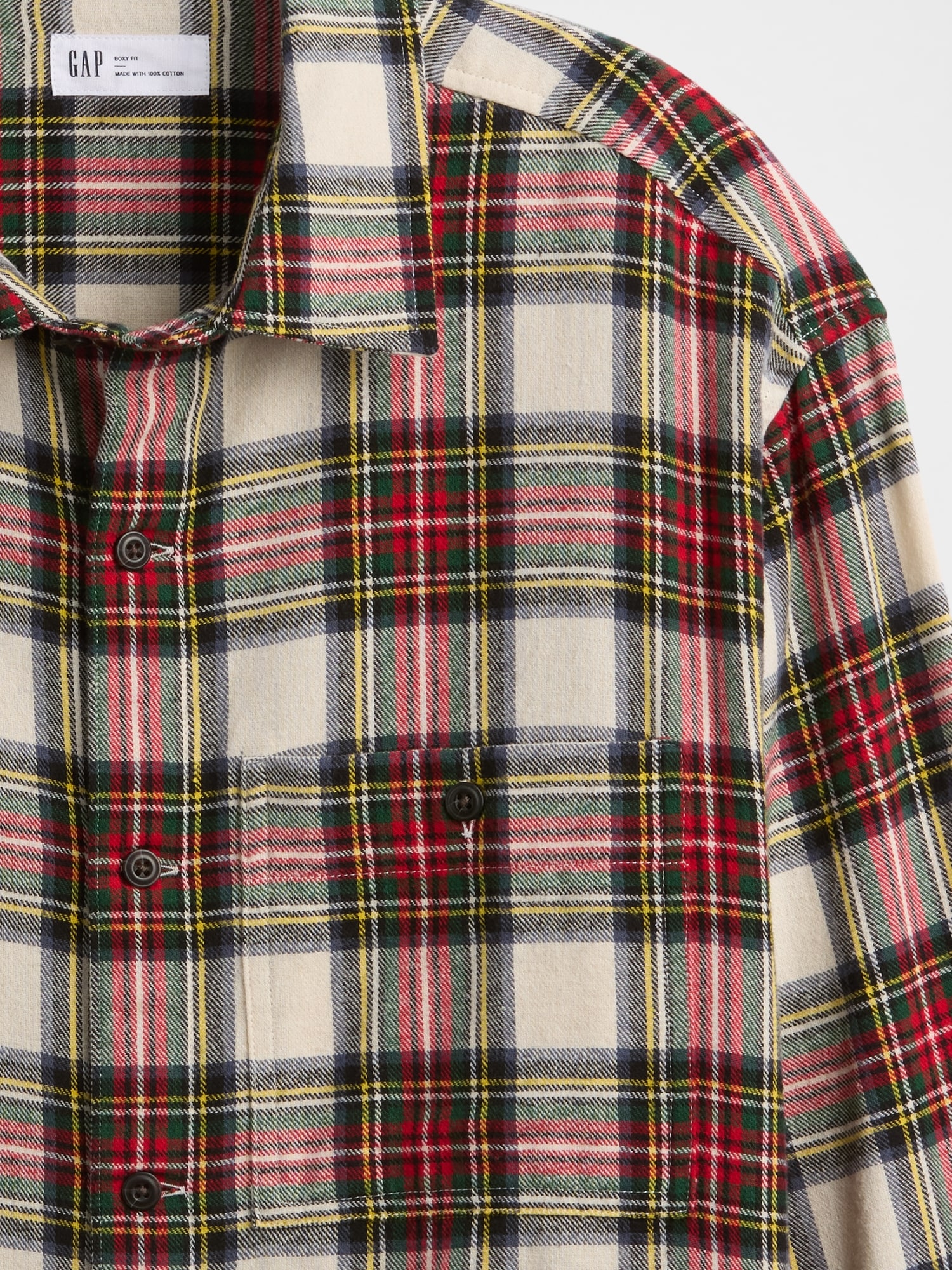 Gap Factory Flannel Shirt In Boxy Fit In Multi