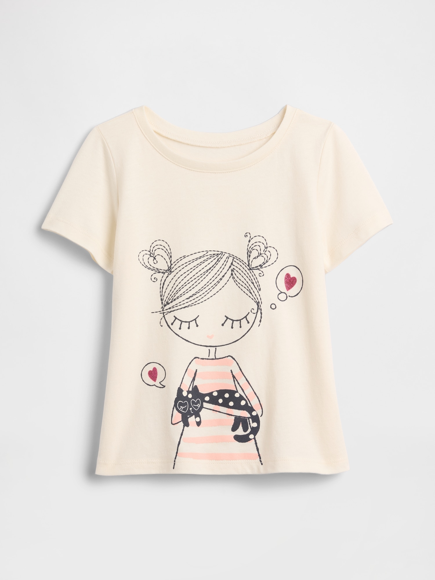 babyGap Graphic T-Shirt - Ivory Cream Frost Girl