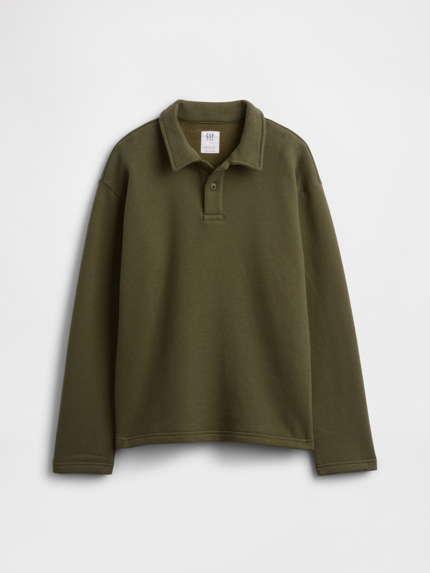 Kids Polo Sweatshirt - Olive Night