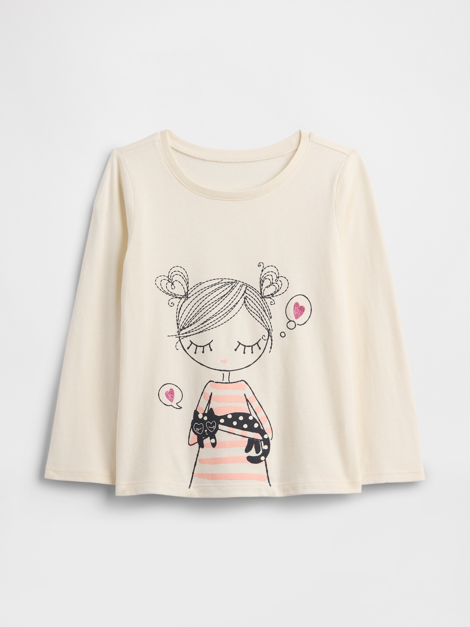 babyGap Graphic T-Shirt - Ivory Cream Frost Girl