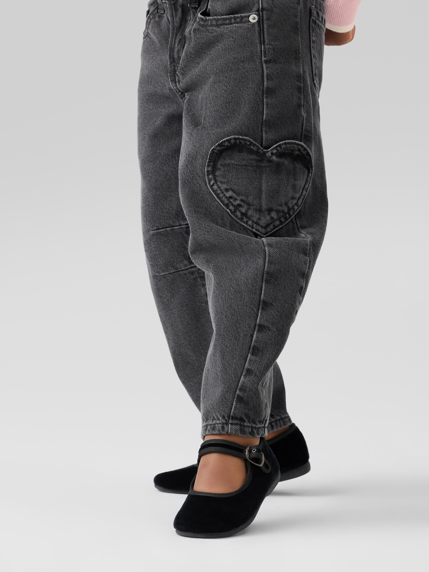 Gap Factory Babygap Paperbag Horseshoe Jeans In Black