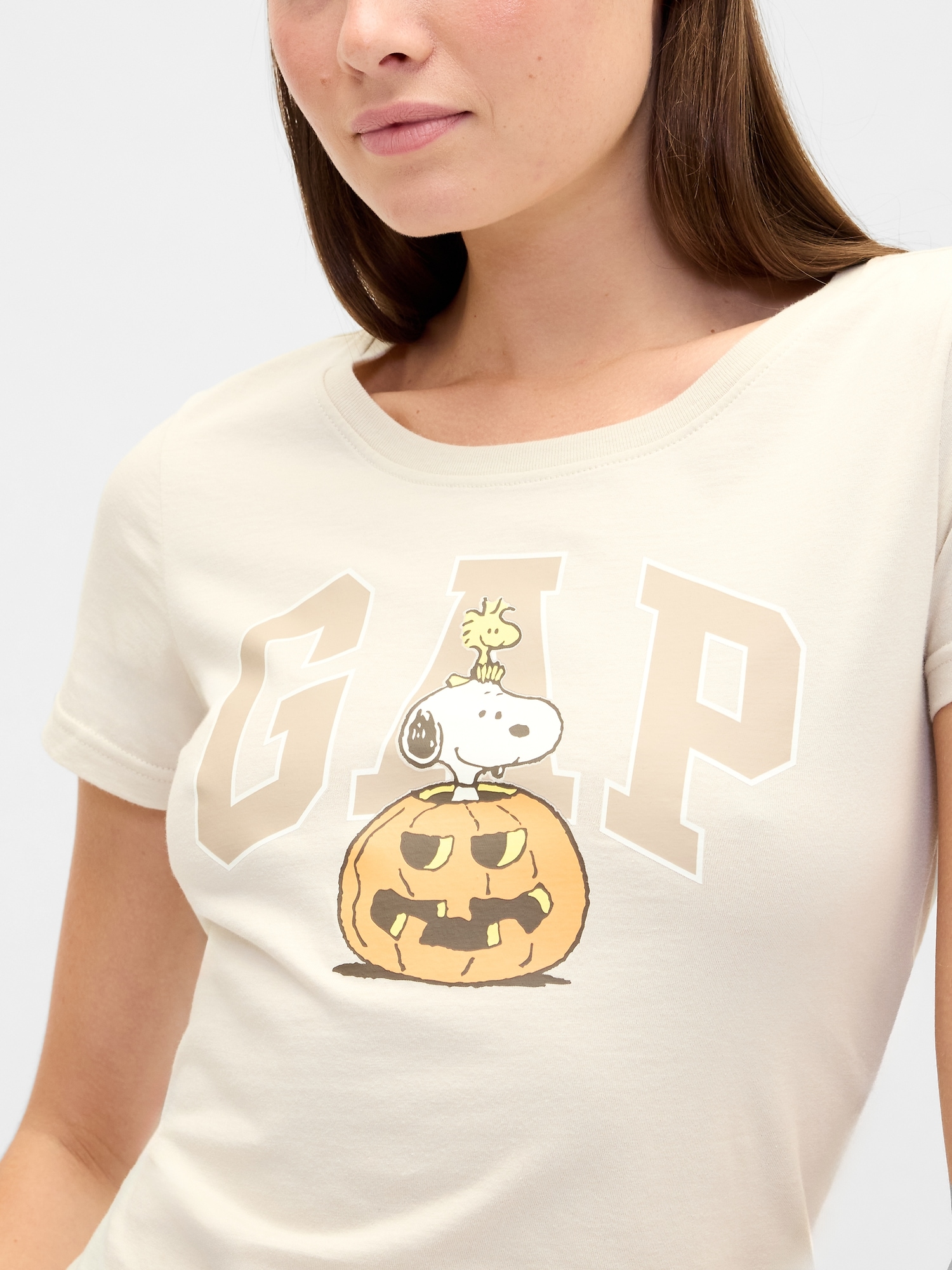 Gap Factory Peanuts Gap Logo T-shirt In White