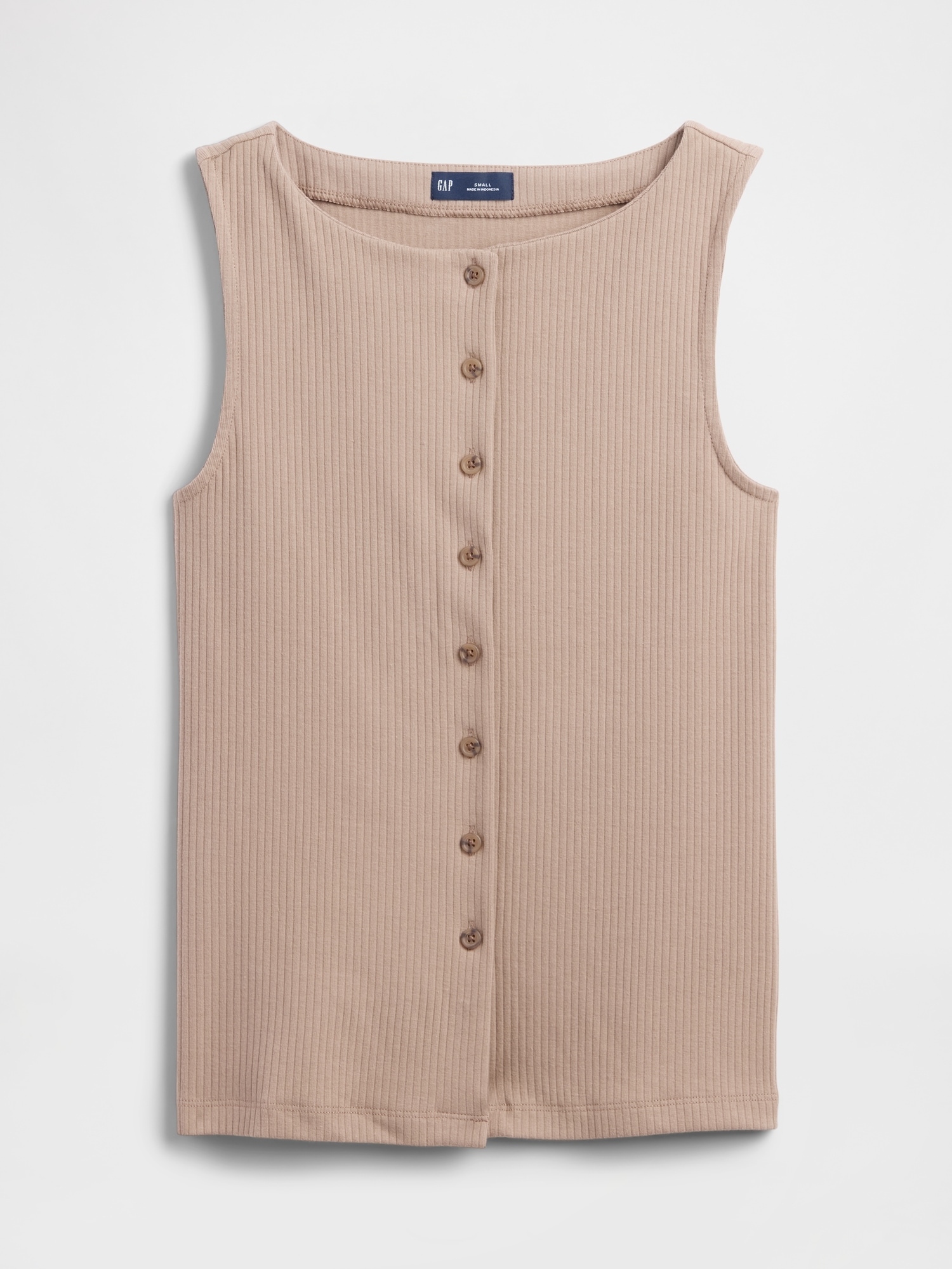 Gap Factory Ribbed Boatneck Vest In Brown