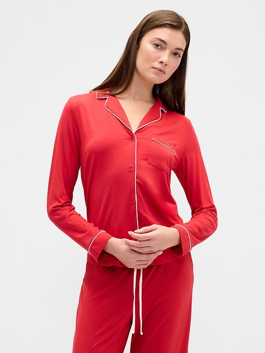 Image number 1 showing, Relaxed Modal PJ Shirt