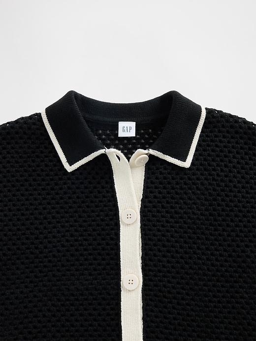 Image number 4 showing, Relaxed Open-Stitch Sweater Shirt